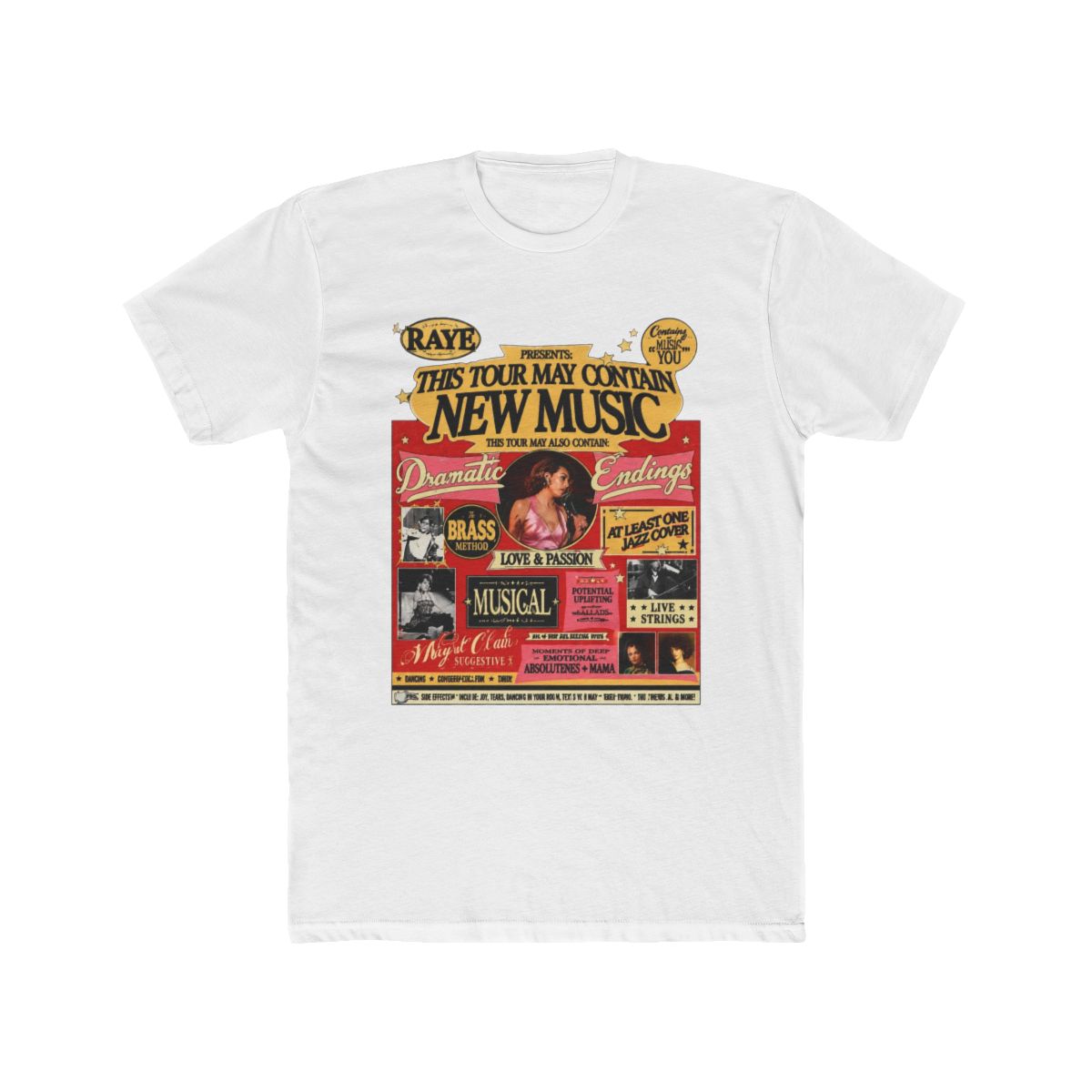 RAYE This Tour May Contain New Music Tour Black T Shirt QA1662 | eBay - Official t-shirts merchandise