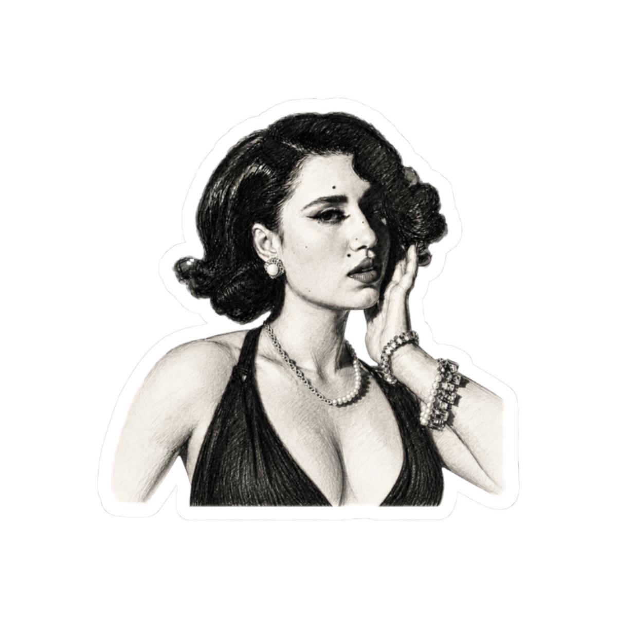 Raye Sketch Sticker | Artistic Vinyl Decal for Everyday Style - alternate angle 3, merchandise