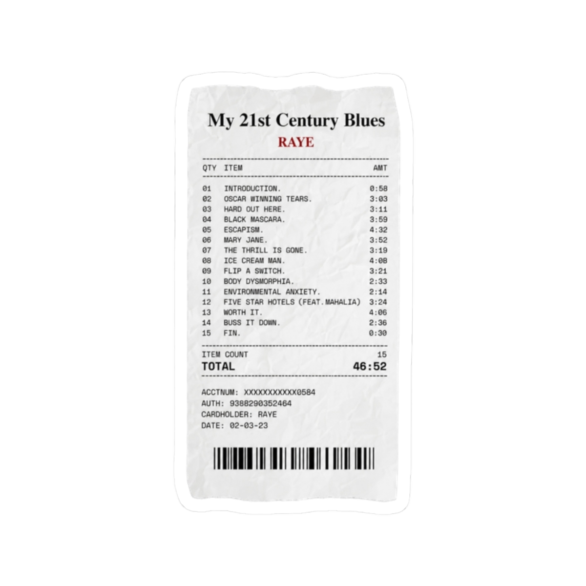 My 21st Century Blues - RAYE - alternate angle 3, merchandise